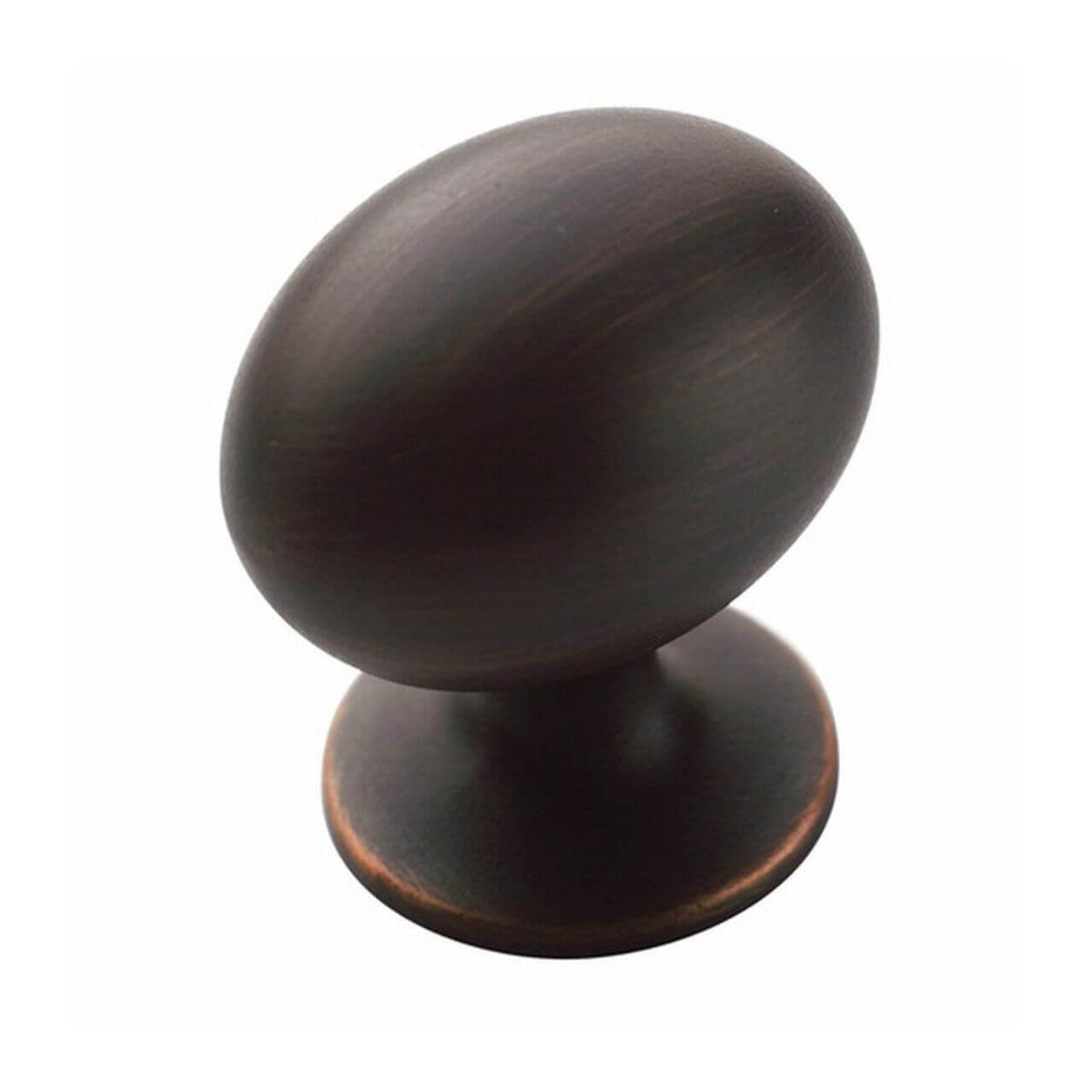 Cabinet knob in oil rubbed bronze finish and egg shape Amerock BP53018-ORB Oil Rubbed Bronze Egg Cabinet Knob