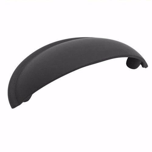 Flat black cabinet cup pull with elegant design Amerock BP53019-FB Flat Black Cabinet Cup Pull