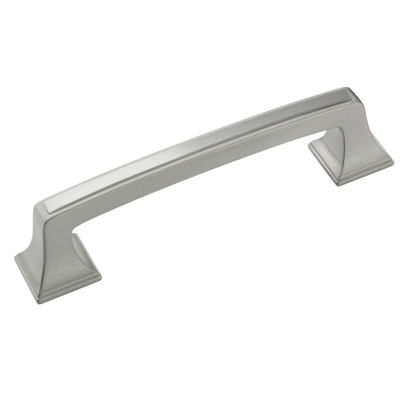 Cabinet pull in satin nickel finish with three and three fourths inch hole spacing Amerock BP53031-G10 Satin Nickel Cabinet Pull