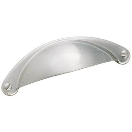 Satin nickel cabinet cup pull in simple yet elegant design Amerock BP9365-G10 Satin Nickel Cabinet Cup Pull