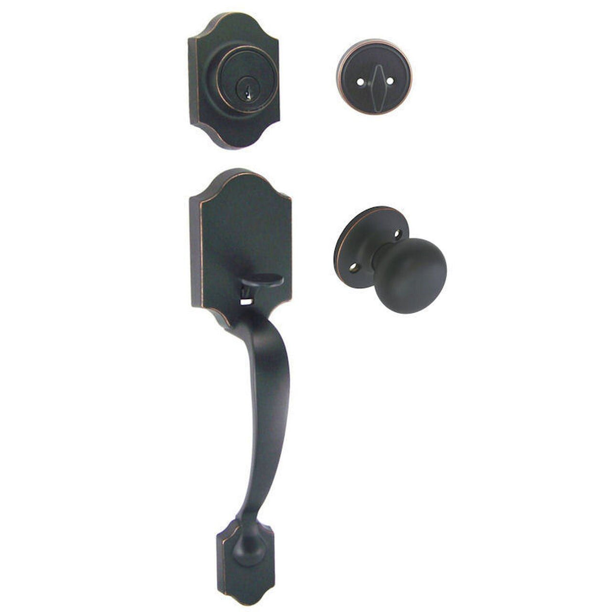 Valhala Oil Rubbed Bronze Decorative Handleset with Bedford Knob