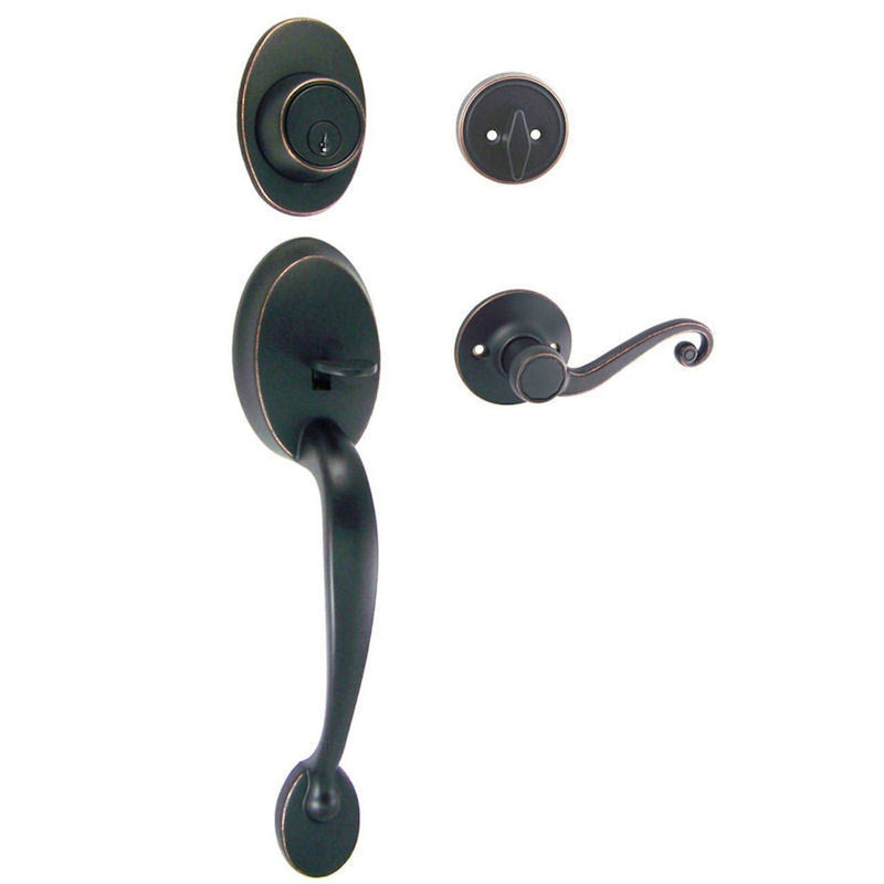 Frankfort Oil Rubbed Bronze Traditional Handleset with Livingston Lever