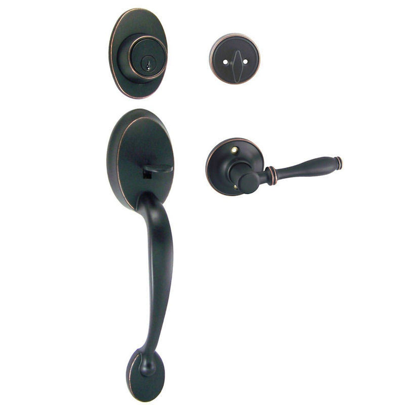 Frankfort Oil Rubbed Bronze Traditional Handleset with Villa Lever
