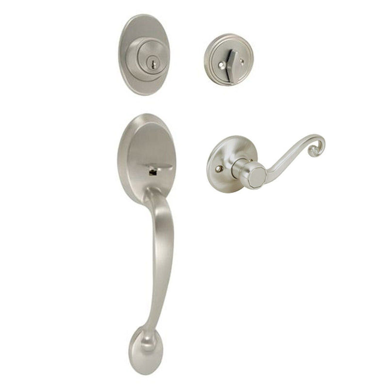 Frankfort Satin Nickel Traditional Handleset with Livingston Lever