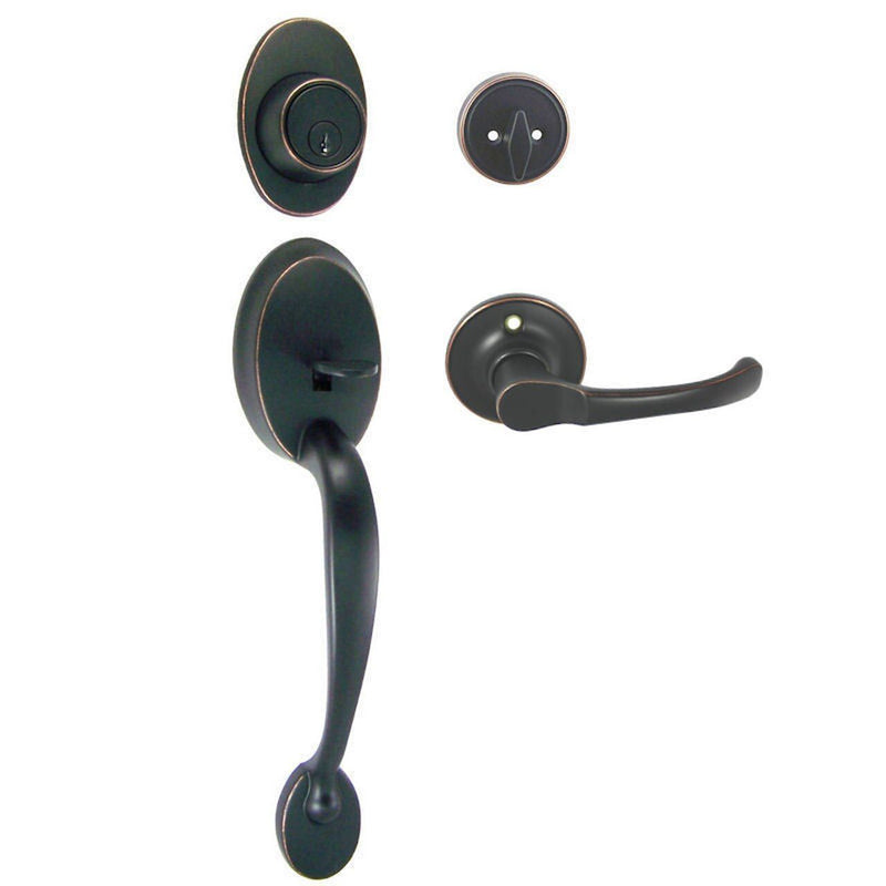 Frankfort Oil Rubbed Bronze Traditional Handleset with Arlington Lever
