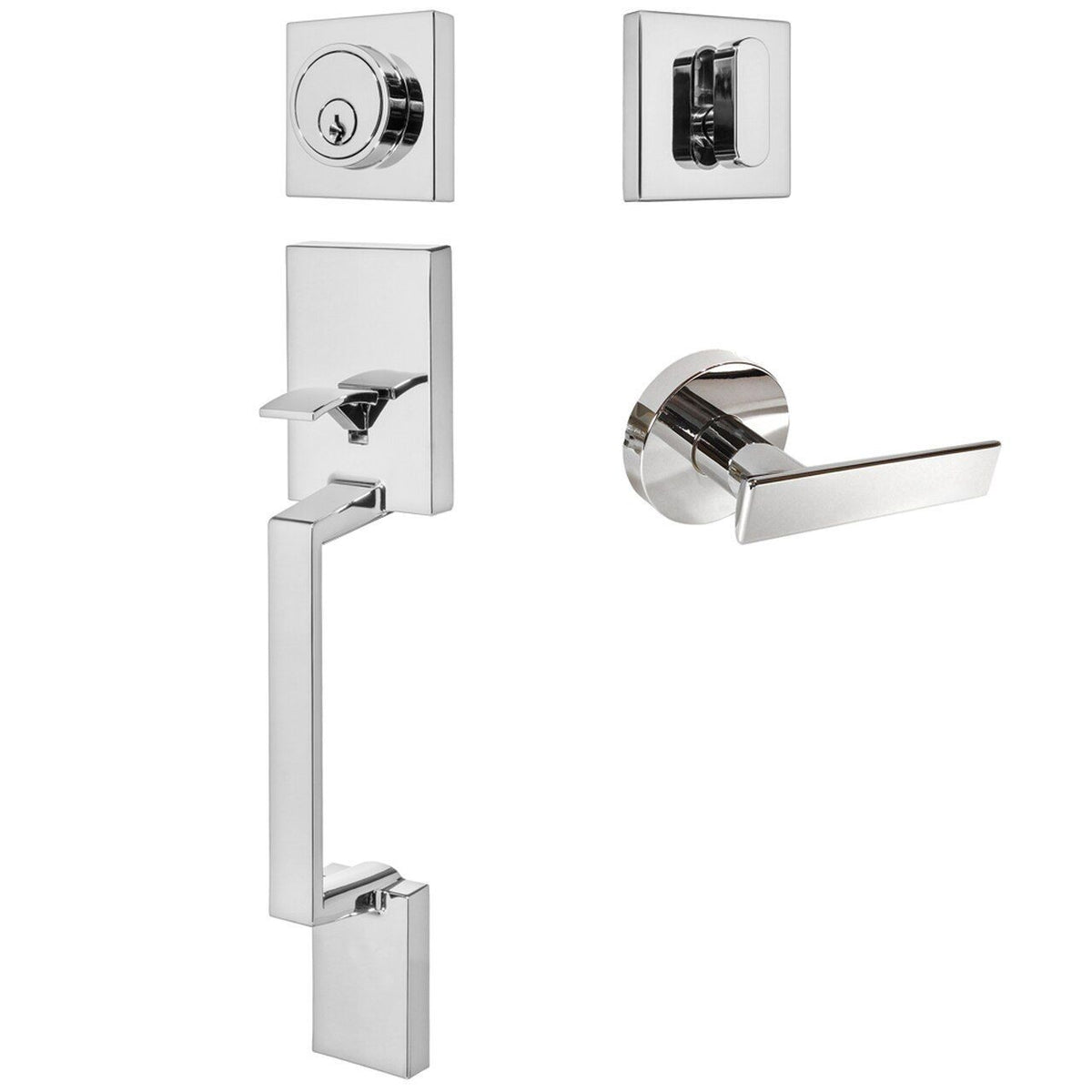 Keeneland Design Polished Chrome Contemporary Handleset with Laurel Lever