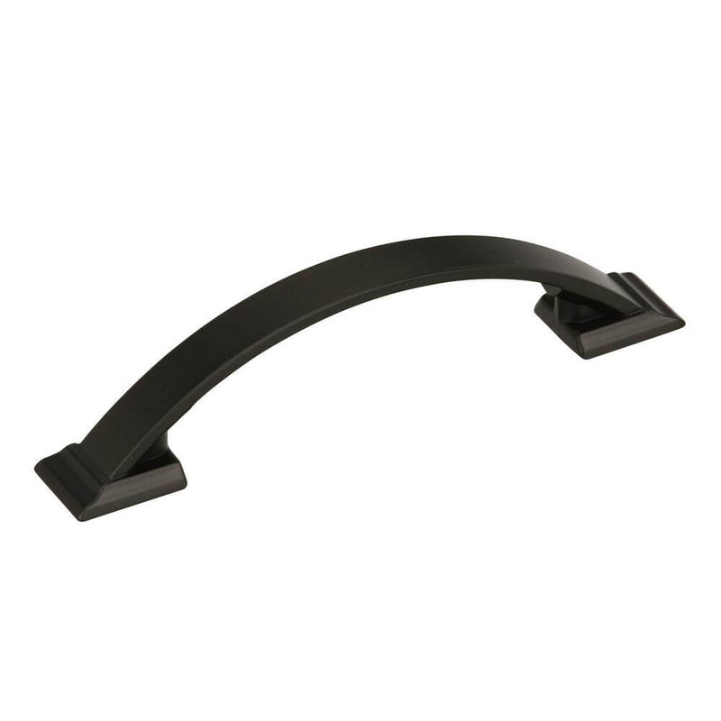 Three and three fourths inch hole spacing cabinet pull in black bronze finish Amerock Candler BP29355BBR Black Bronze Cabinet Pull