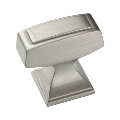 Rectangular drawer knob in satin nickel finish Amerock BP53029-G10 Satin Nickel Cabinet Knob