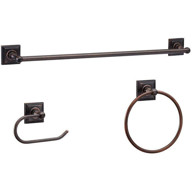 Aurora Series 3 Piece Oil Rubbed Bronze Bathroom Hardware Set