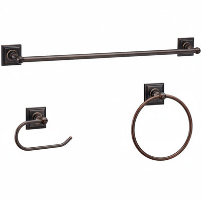 Aurora Series 3 Piece Oil Rubbed Bronze Bathroom Hardware Set