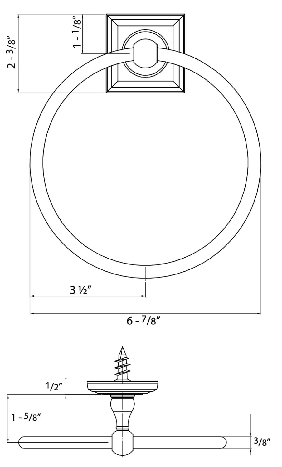 Aurora Series Oil Rubbed Bronze Towel Ring