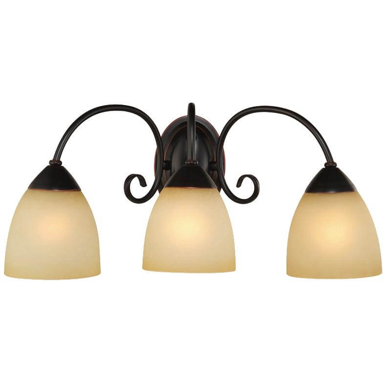 Berkshire Series Oil Rubbed Bronze 3 Light Bathroom Vanity Wall Fixture