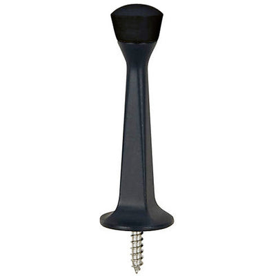 Matte Black Heavy Duty Solid Rigid Door Stop with Black Tip