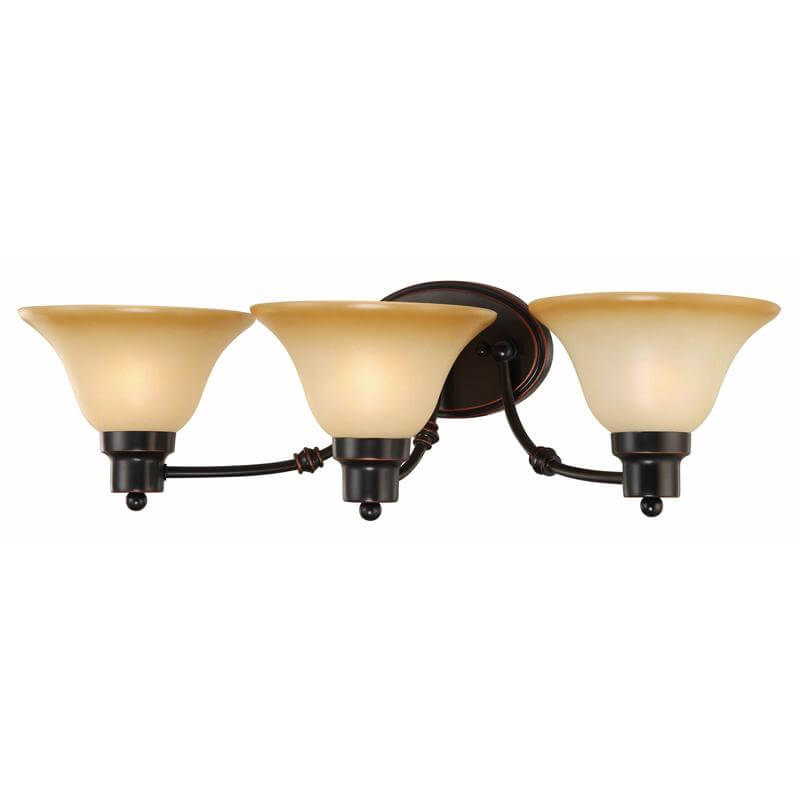 Bristol Series Oil Rubbed Bronze 3 Light Bathroom Vanity Wall Fixture