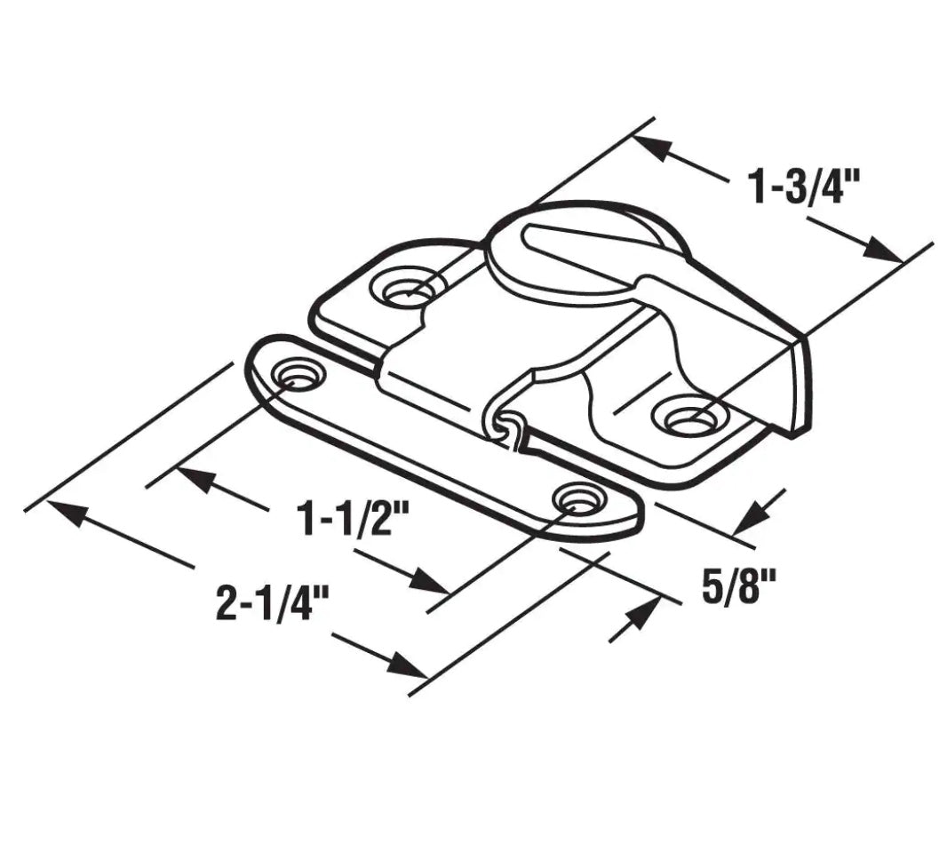 Cam Action Window Sash Lock and Keeper, Polished Chrome