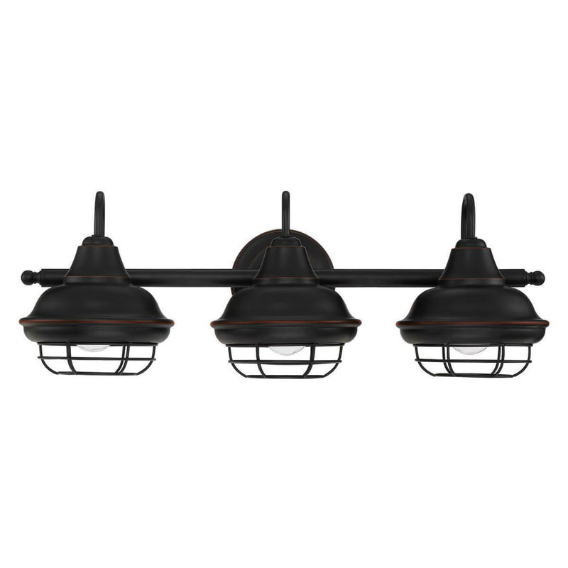 Charleston Oil Rubbed Bronze 3 Light Wall Sconce / Bathroom Fixture