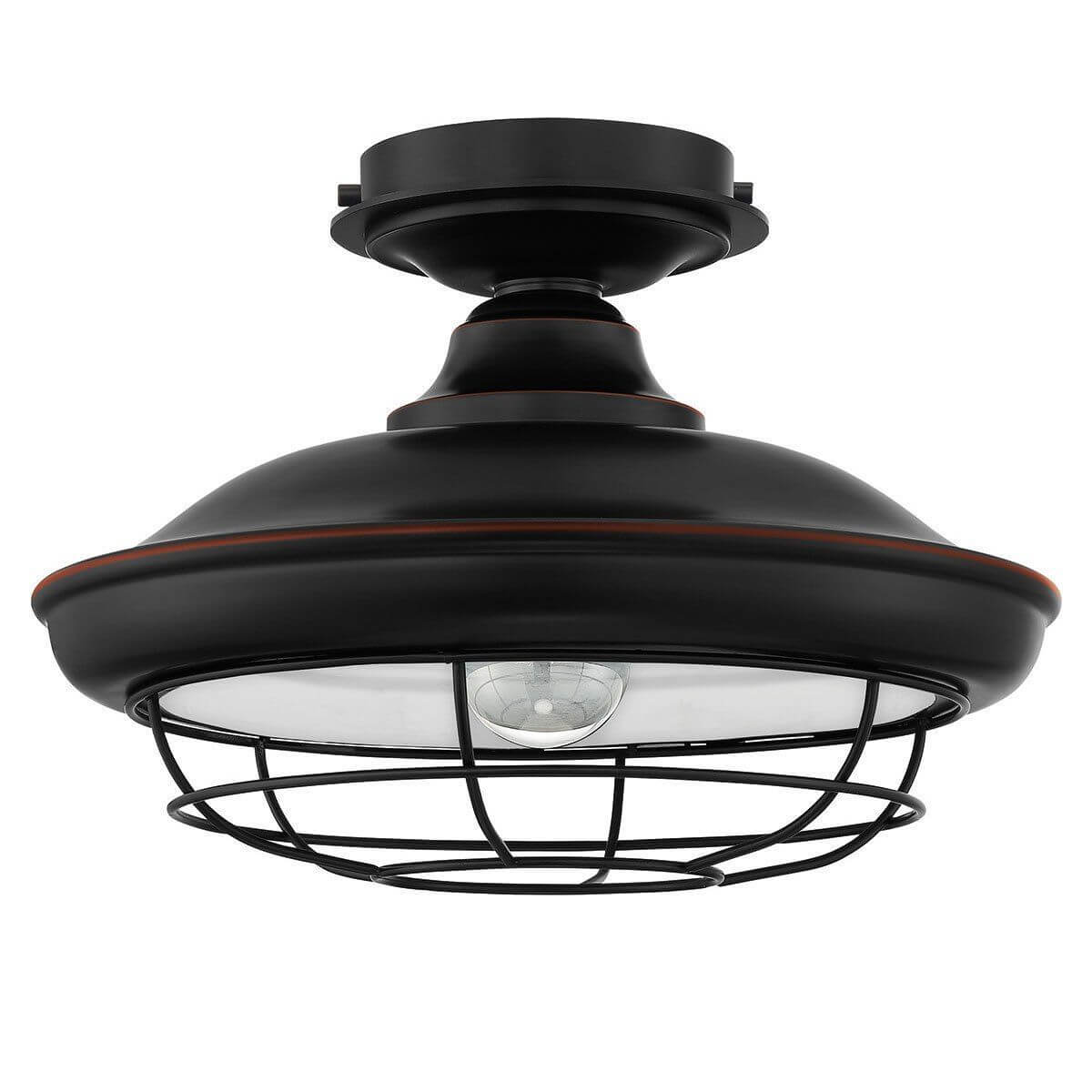 Charleston Oil Rubbed Bronze Semi-Flush Mount Ceiling Light Fixture