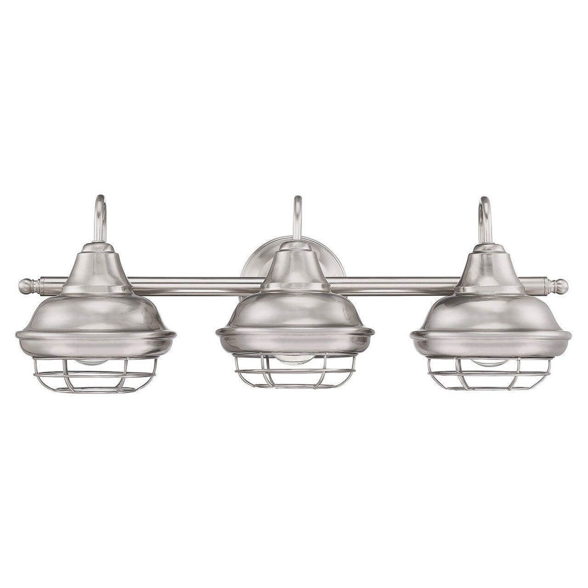 Charleston Satin Nickel 3 Light Wall Sconce / Bathroom Fixture