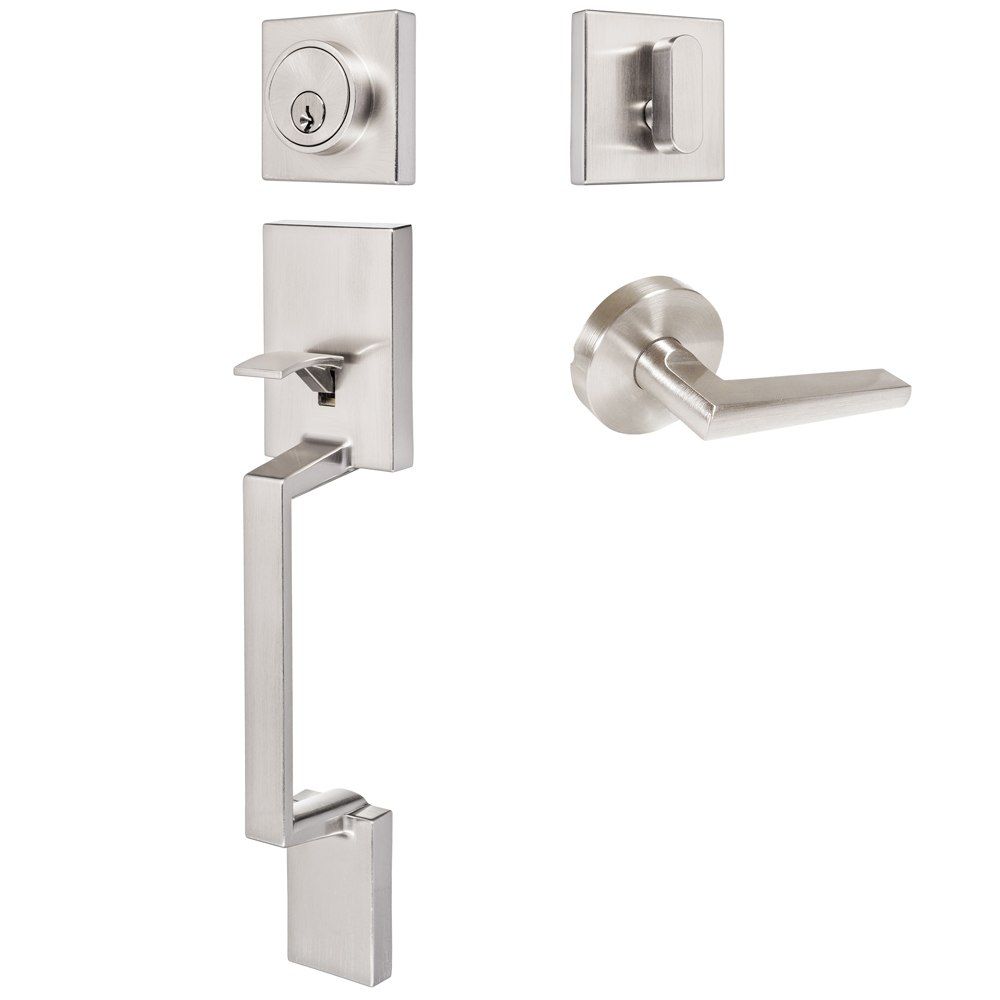 Keeneland Design Satin Nickel Contemporary Handleset with Madison Lever