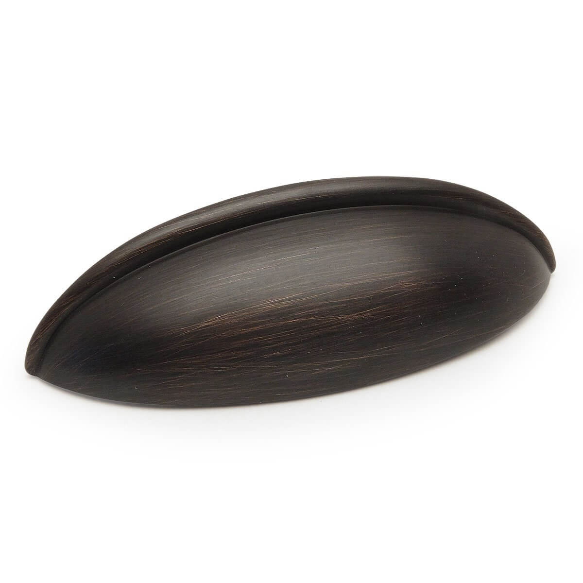 Oil rubbed bronze drawer pull with two and a half inch hole spacing