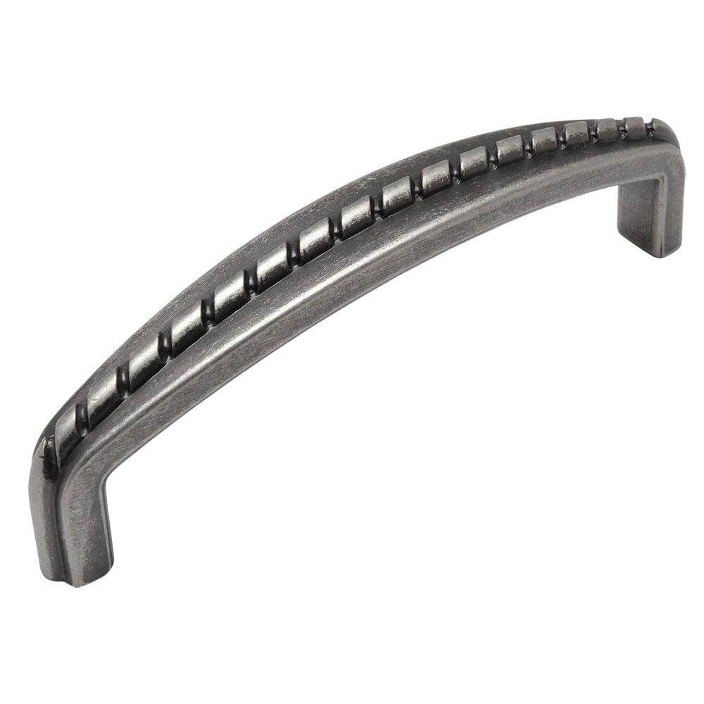 Weathered nickel curly rope with five inch hole spacing