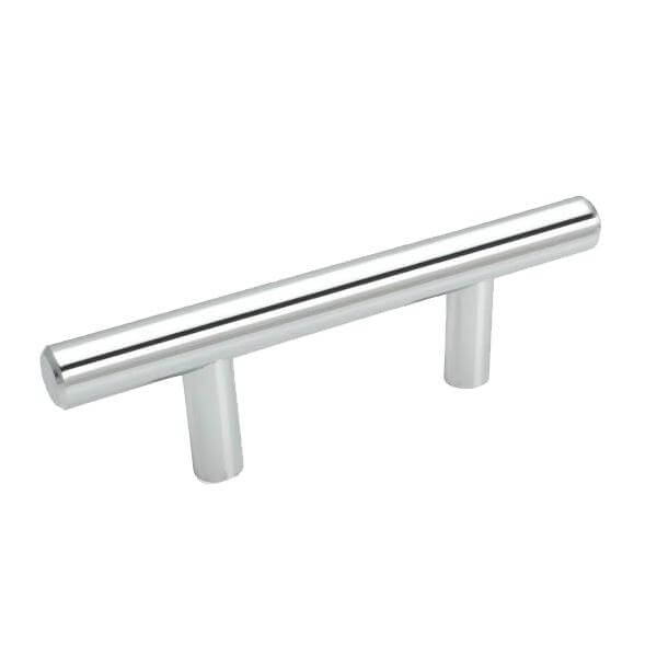 Polished chrome euro style bar pull with two and a half inch hole spacing. Cosmas 305-2.5CH Polished Chrome Euro Style Bar Pull