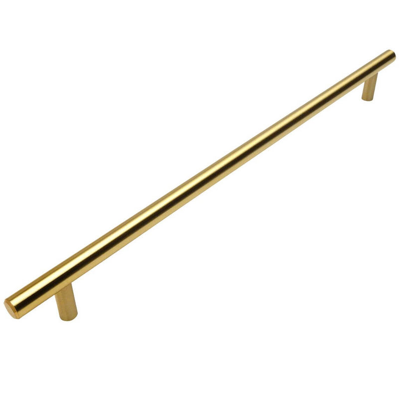 Brushed brass euro style bar pull with twelve and five eighths inch hole spacing Cosmas 305-320BB Brushed Brass Euro Style Bar Pull