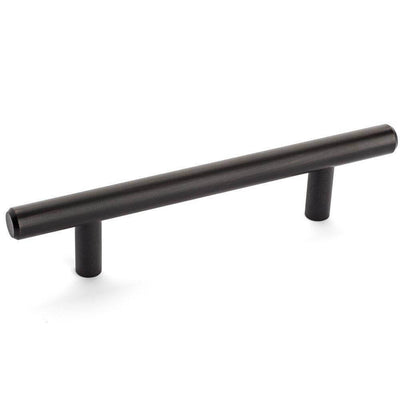 Oil rubbed bronze euro style bar pull with four inch hole spacing