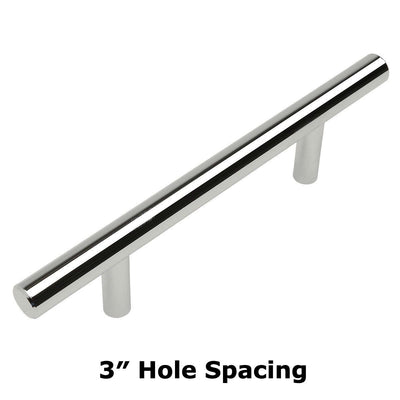 Cosmas 404-030CH Polished Chrome Slim Line Euro Style Bar Pull