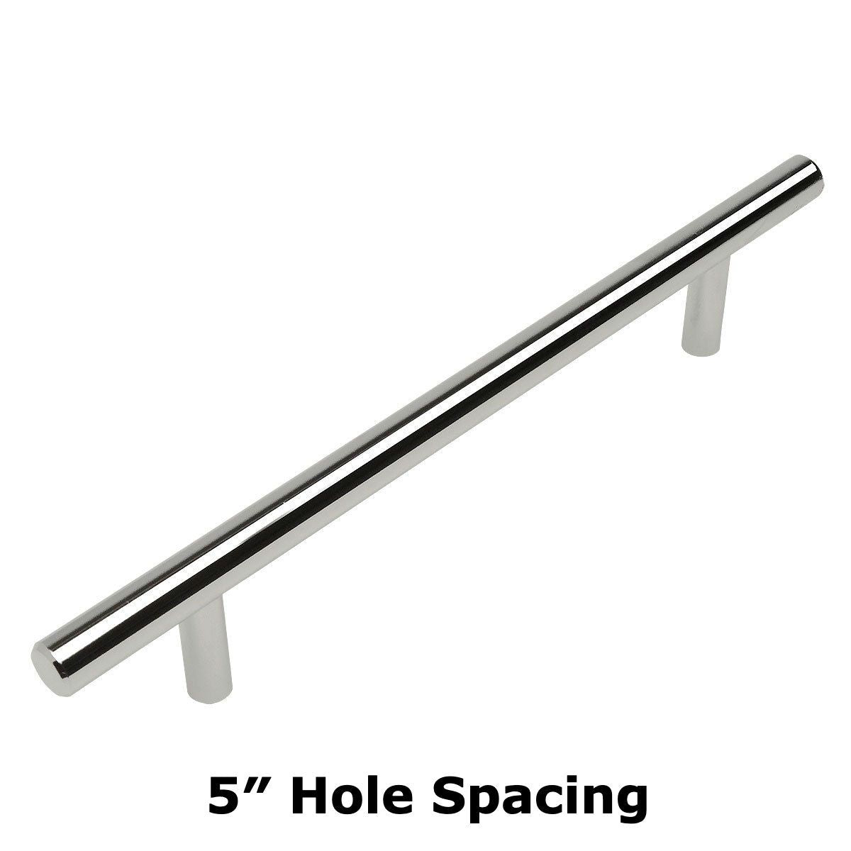 Cosmas 404-128CH Polished Chrome Slim Line Euro Style Bar Pull