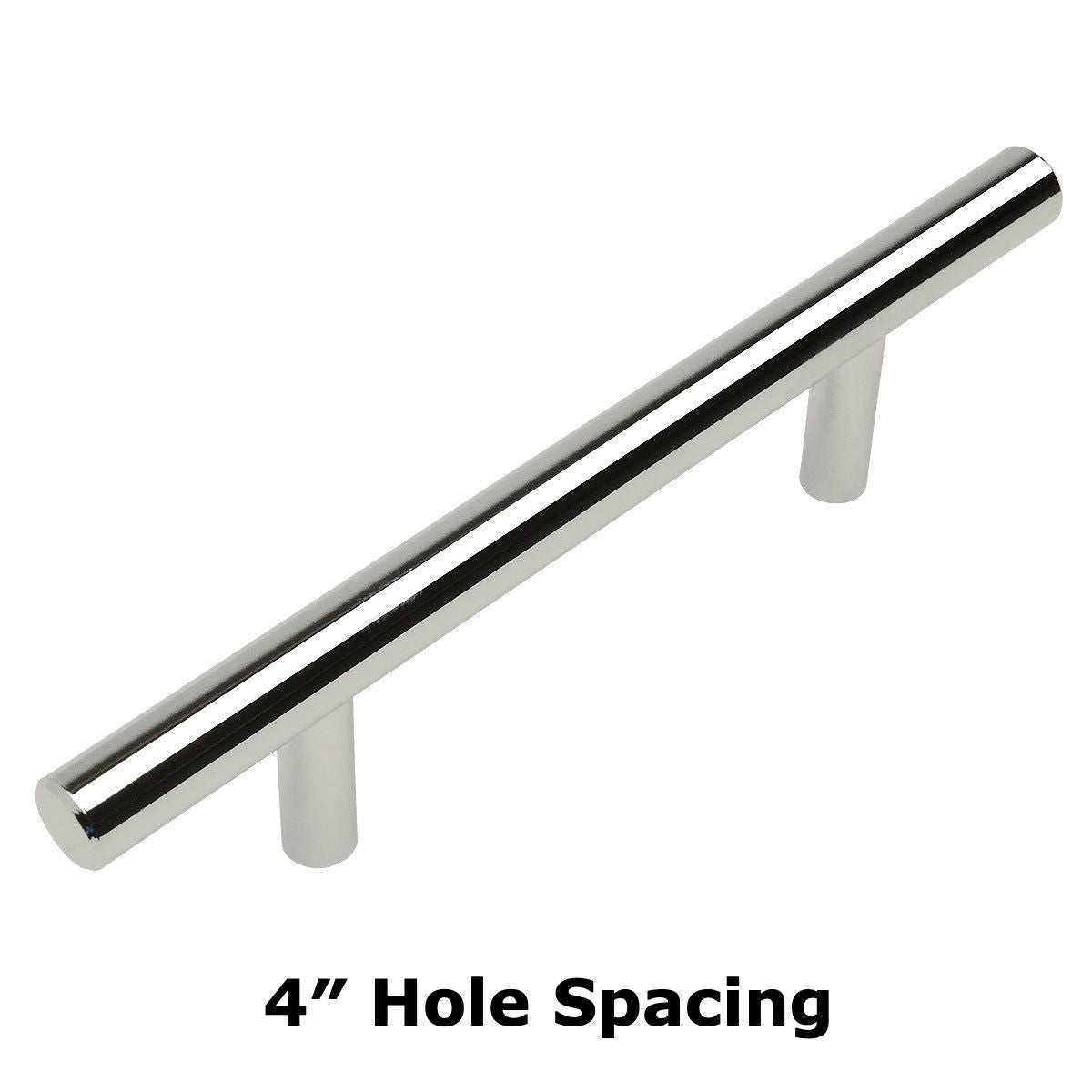 Cosmas 404-4CH Polished Chrome Slim Line Euro Style Bar Pull