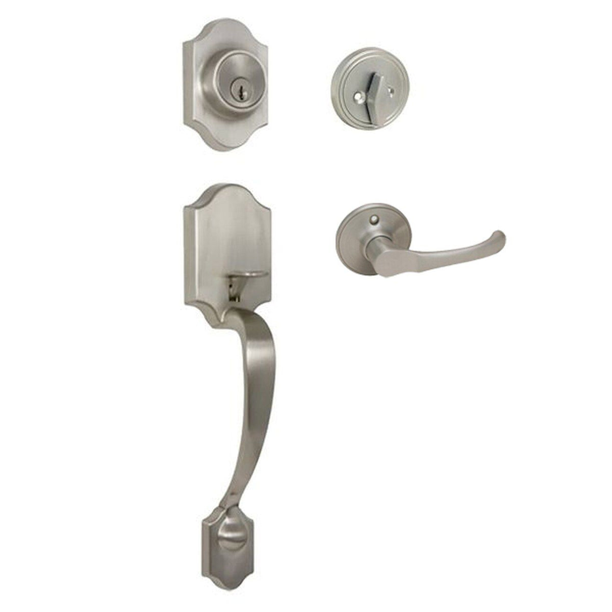 Valhala Satin Nickel Decorative Handleset with Arlington Lever