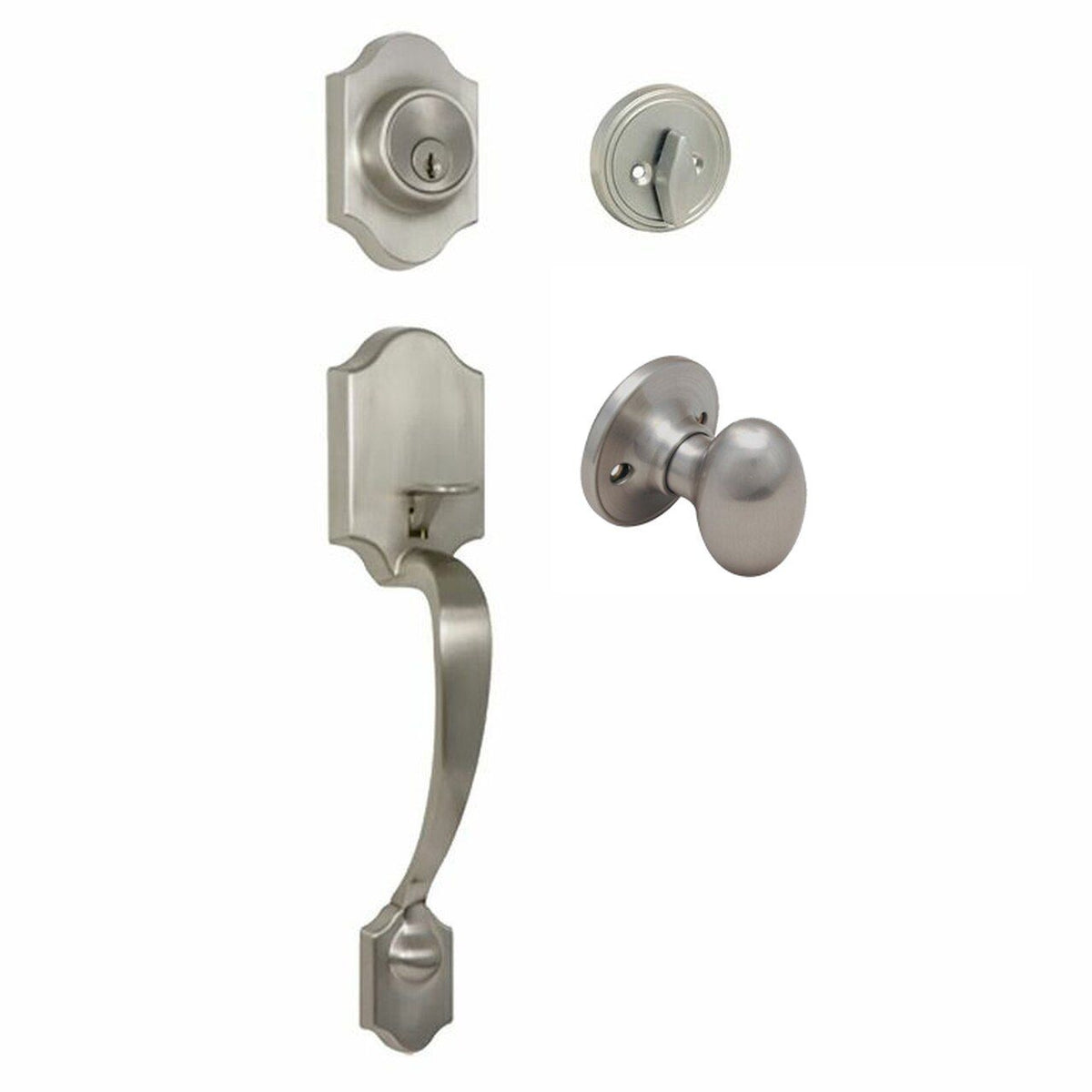 Valhala Satin Nickel Decorative Handleset with Somerset Knob
