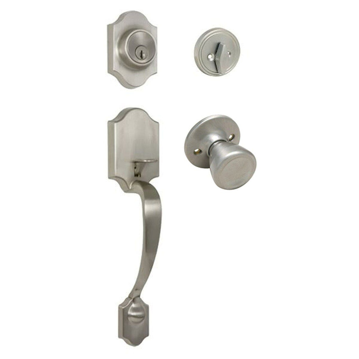 Valhala Satin Nickel Decorative Handleset with Salem Knob