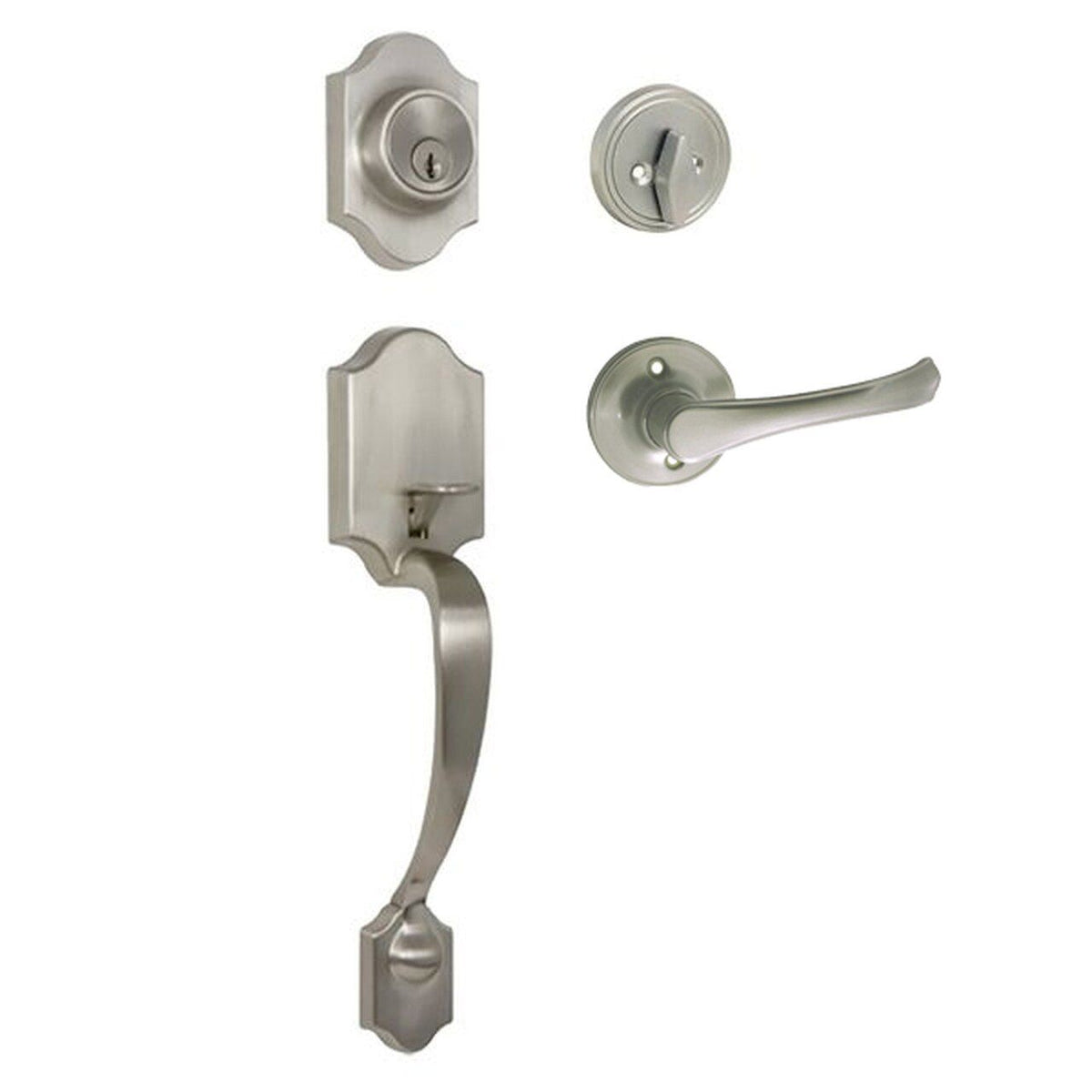 Valhala Satin Nickel Decorative Handleset with Rochester Lever
