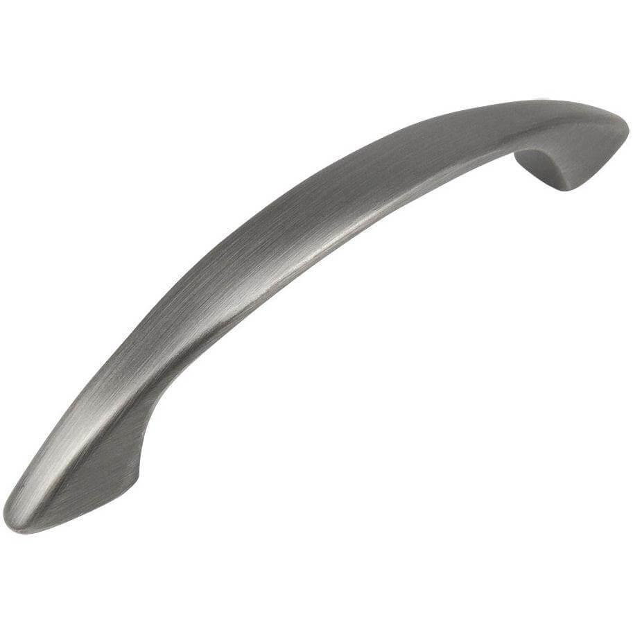 Slim cabinet pull in silver with three inch hole spacing