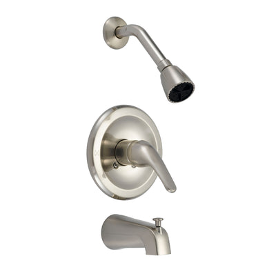 Designers Impressions 611442 Satin Nickel Tub / Shower Combo Faucet