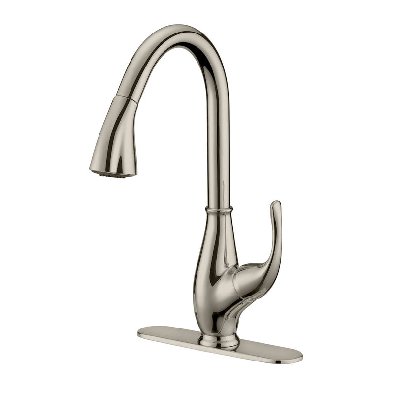 Designers Impressions 611663 Satin Nickel Kitchen Faucet w/ Pull Out Sprayer