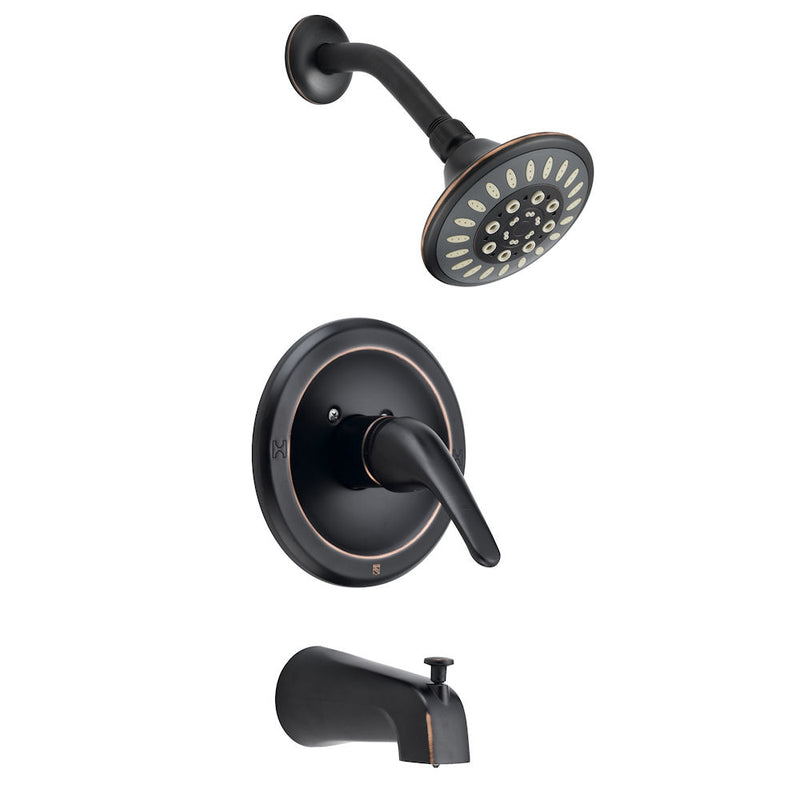 Designers Impressions 651687 Oil Rubbed Bronze Tub / Shower Combo Faucet with Multi-Setting Shower Head