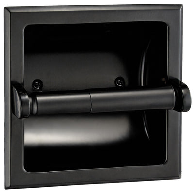 Designers Impressions Black Recessed Toilet / Tissue Paper Holder