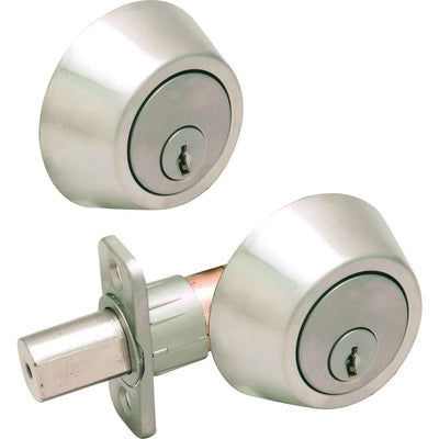 Designers Impressions Satin Nickel Double Cylinder Deadbolt