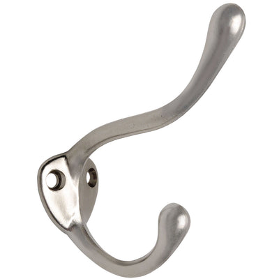 Designers Impressions Satin Nickel Heavy Duty Coat &amp; Hat Hook: 57480