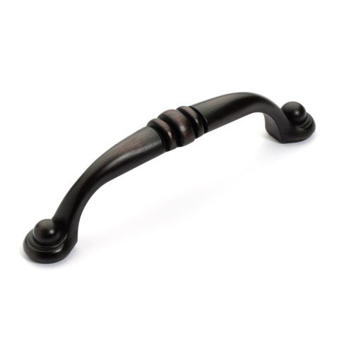 Three rings accent at the center of oil rubbed bronze cabinet pull with round legs