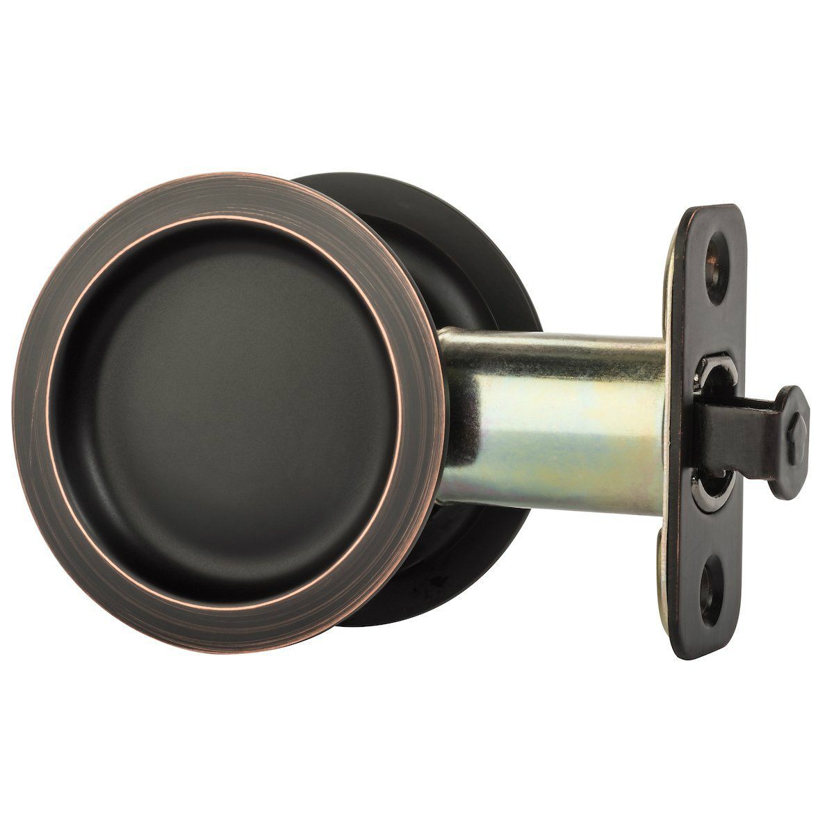 Dynasty Hardware Round Hall/Closet Oil Rubbed Bronze Passage Pocket Door Latch