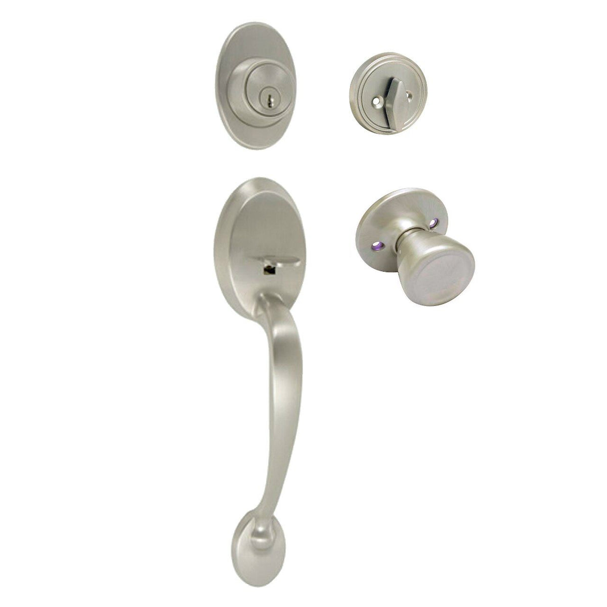 Frankfort Satin Nickel Traditional Handleset with Salem Knob