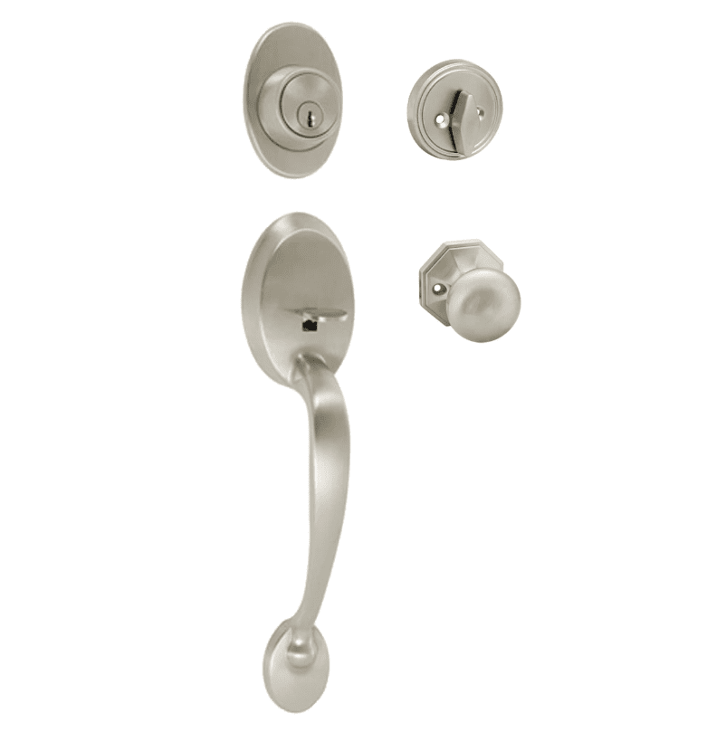 Frankfort Satin Nickel Traditional Handleset with Stanton Knob