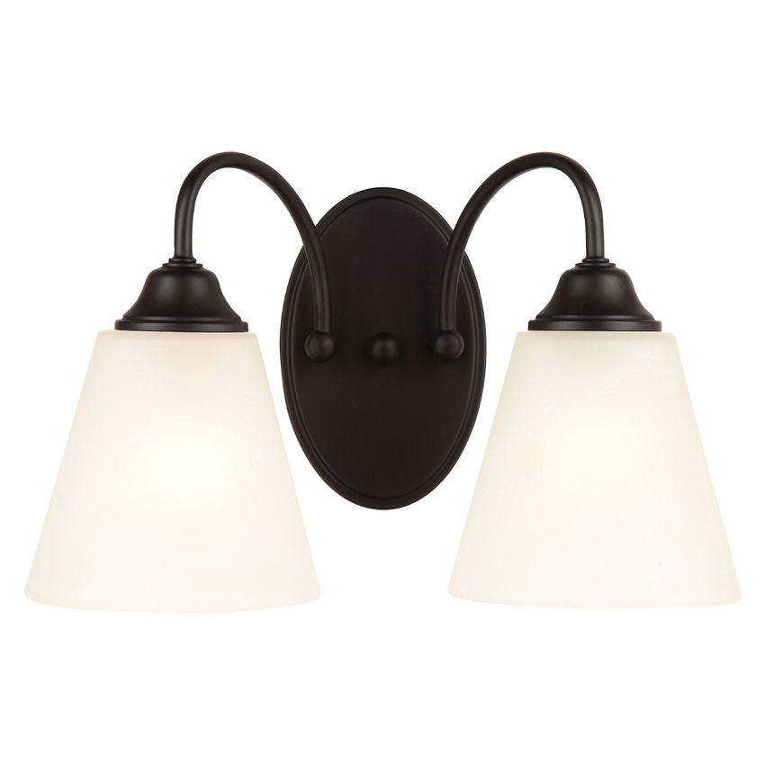 Galveston Matte Black 2 Light Wall Sconce / Bathroom Fixture : 21-0034