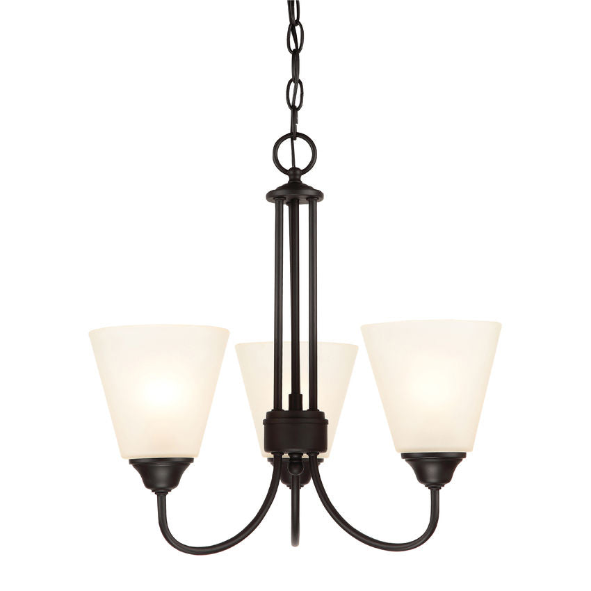 Galveston Matte Black 3 Light Chandelier Ceiling Fixture : 20-9632