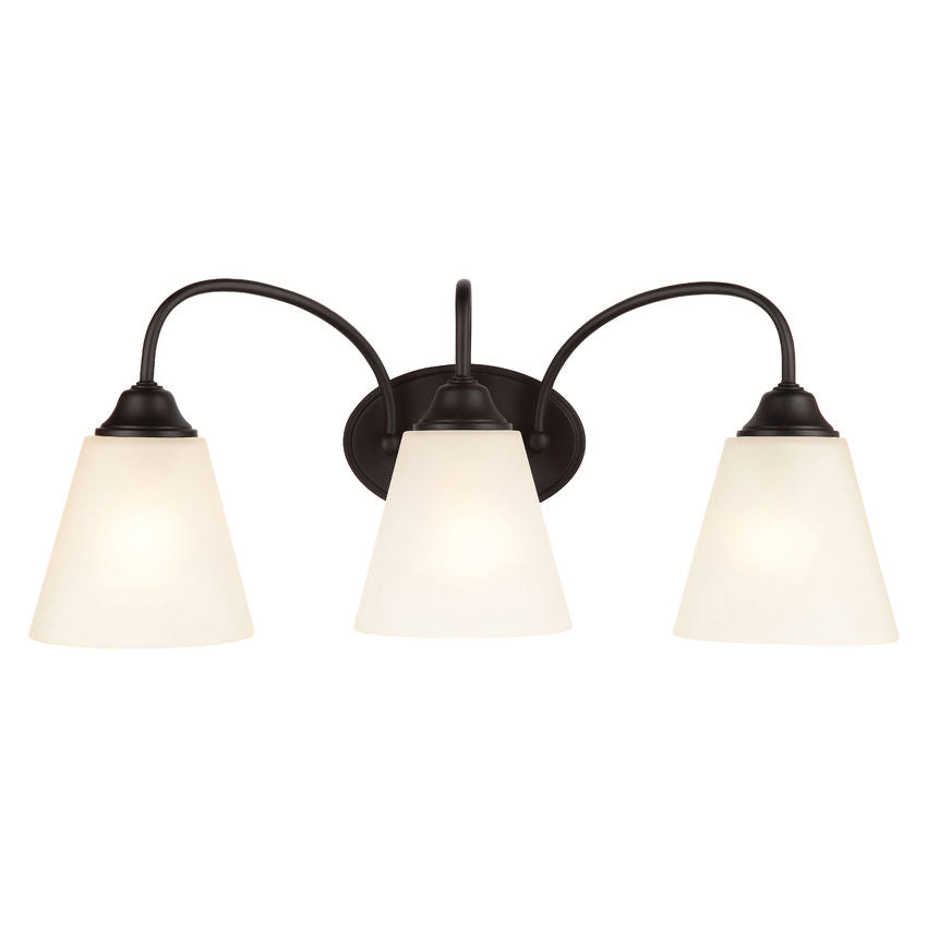 Galveston Matte Black 3 Light Wall Sconce / Bathroom Fixture : 21-0119