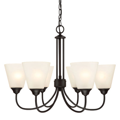 Galveston Matte Black 6 Light Chandelier Ceiling Fixture : 20-9717
